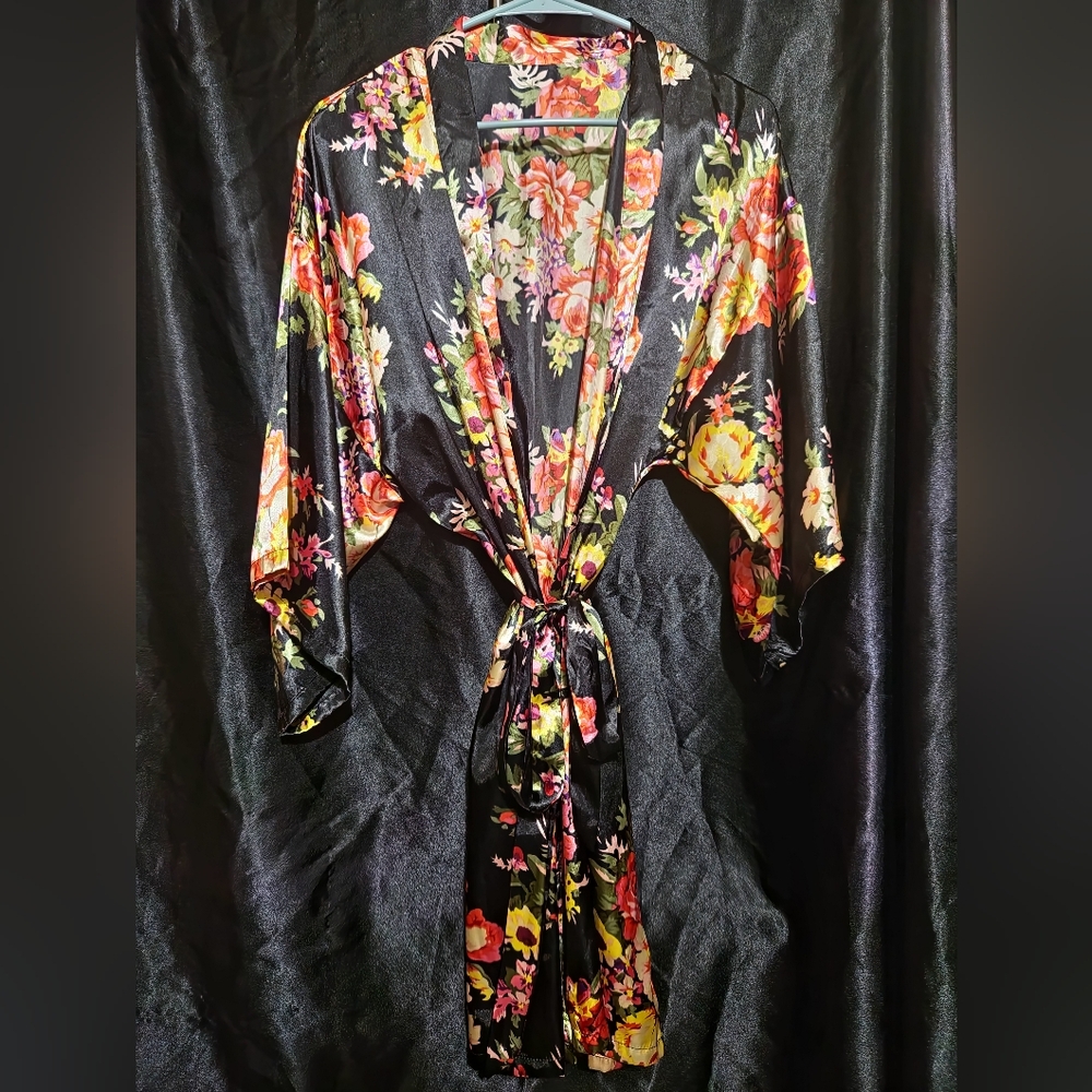 Womens Floral Robe One Size - Picture 2 of 5